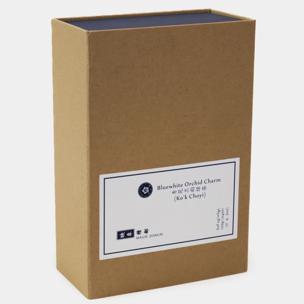 Riantea Bluewhite Orchid Charm Green Tea 6×20g — Премиальный зелёный чай Magic Jiangxi с ароматом орхидеи
